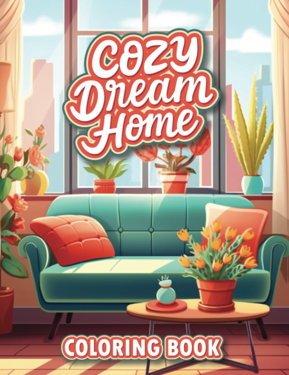 Cozy Dream Home Coloring Book: Modern Contemporary Interior and Rooms Design Coloring Pages for Adults Relaxation