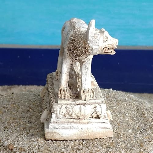 Miniatura 3 de Estatuas de lobo de la antigua Roma pequeña escultura de reptil acuario terrario pecera decoraciones adorno tortuga lagartija tanques decoración
