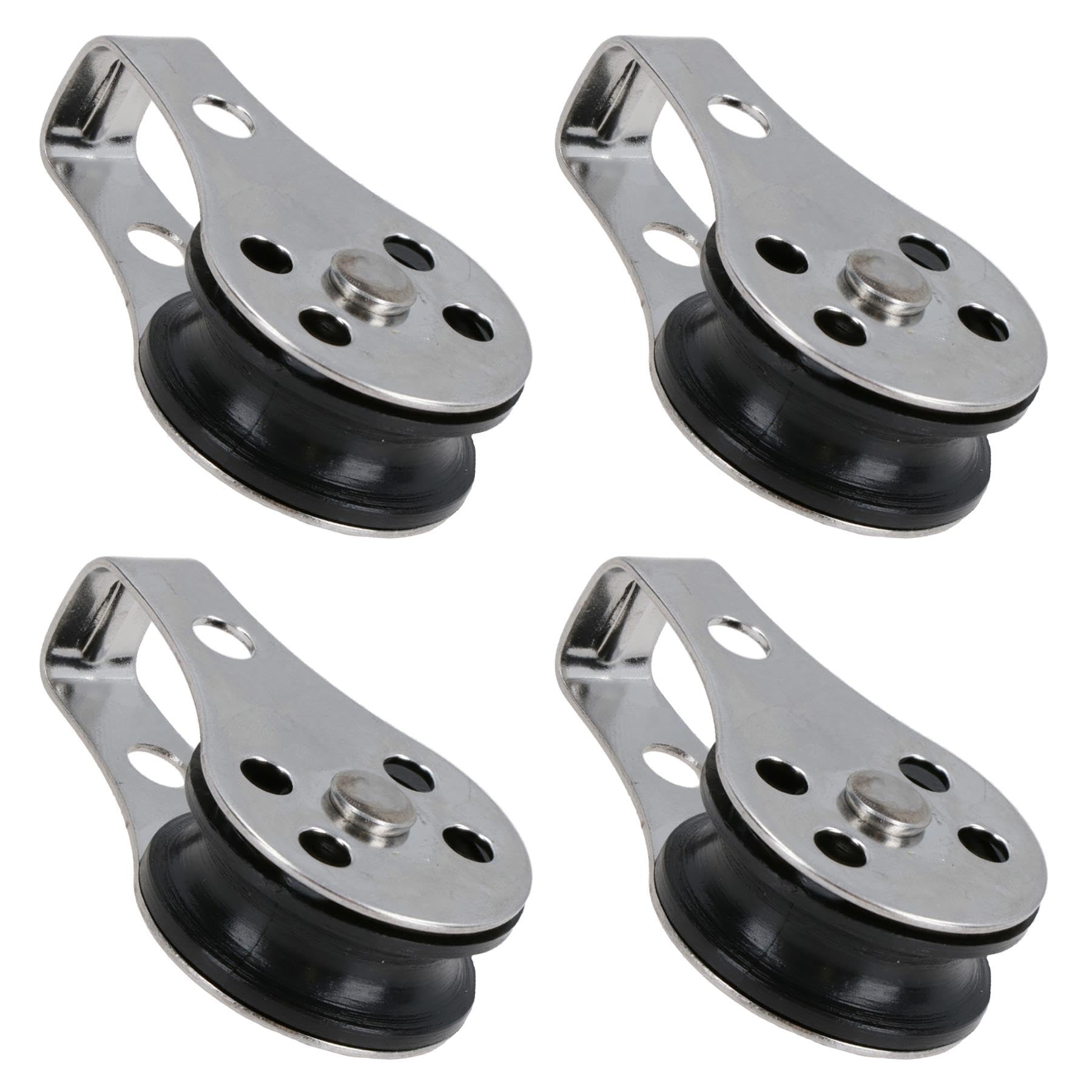 Ab Tools Type 2 Marine Pulley Block 26Mm Diameter Nylon Wheel Stainless Steel 4Pc