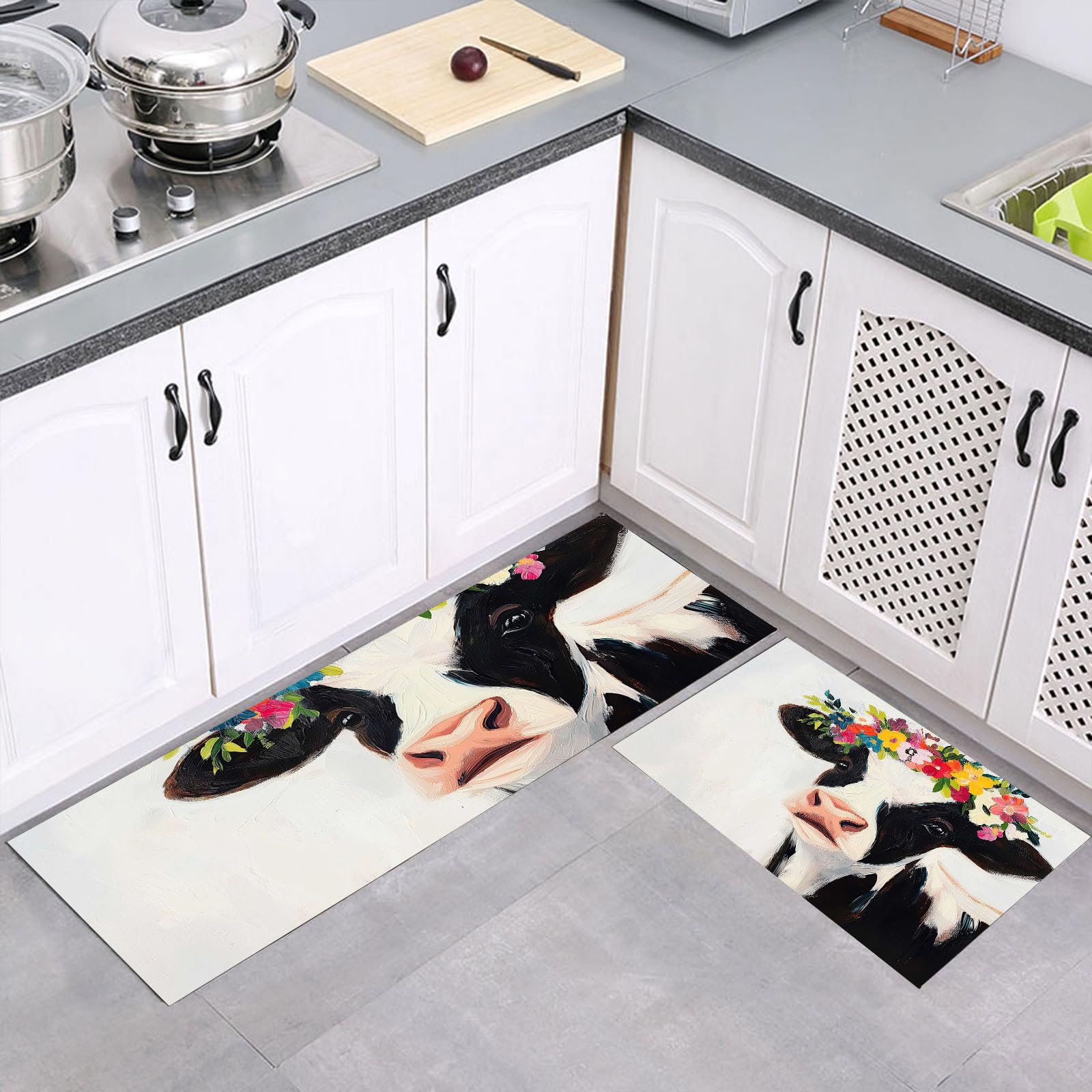 Alfombras de cocina duraderas con tejido de alta resistencia y base segura
