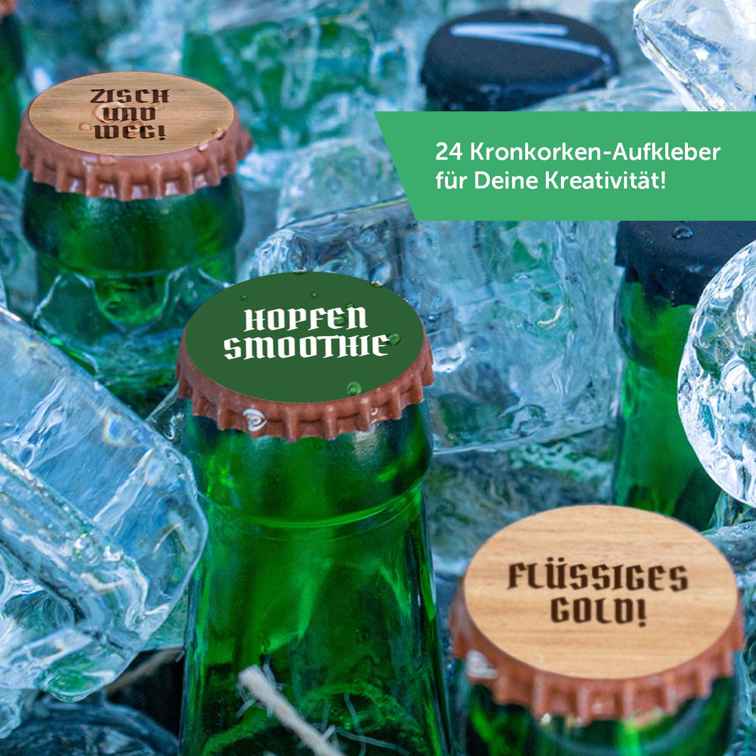 GRAVURZEILE Bierkasten-Banderole - Biergarten - Personalisiert mit Name - Geschenkidee für Männer zum Vatertag & Geburtstag - Inkl. 24 Flaschendeckel-Aufkleber - Passend für 20er Bierkasten