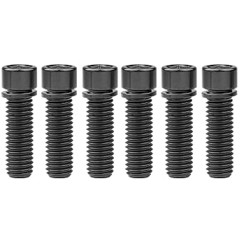 Square Allen Titanium Bolts 6PCS Black, M8x20mm