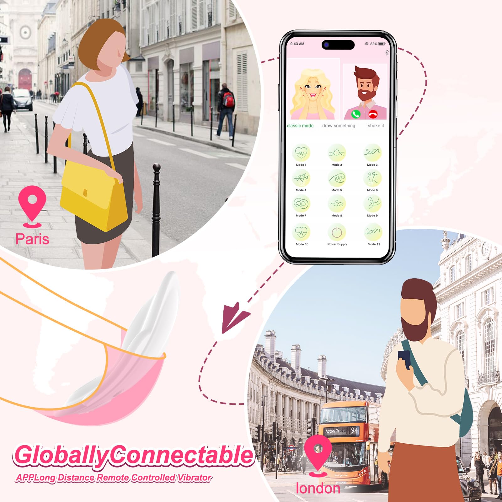 Wearable Panty APP Remote Control Vibrators Adult Sex Toys for Women or Couples, Clitoral Mini Egg Bullet Butterfly Vibrator Rose Toy, G Spot Dildo Vagina Stimulator with Tongue Licking Sex Machine: White