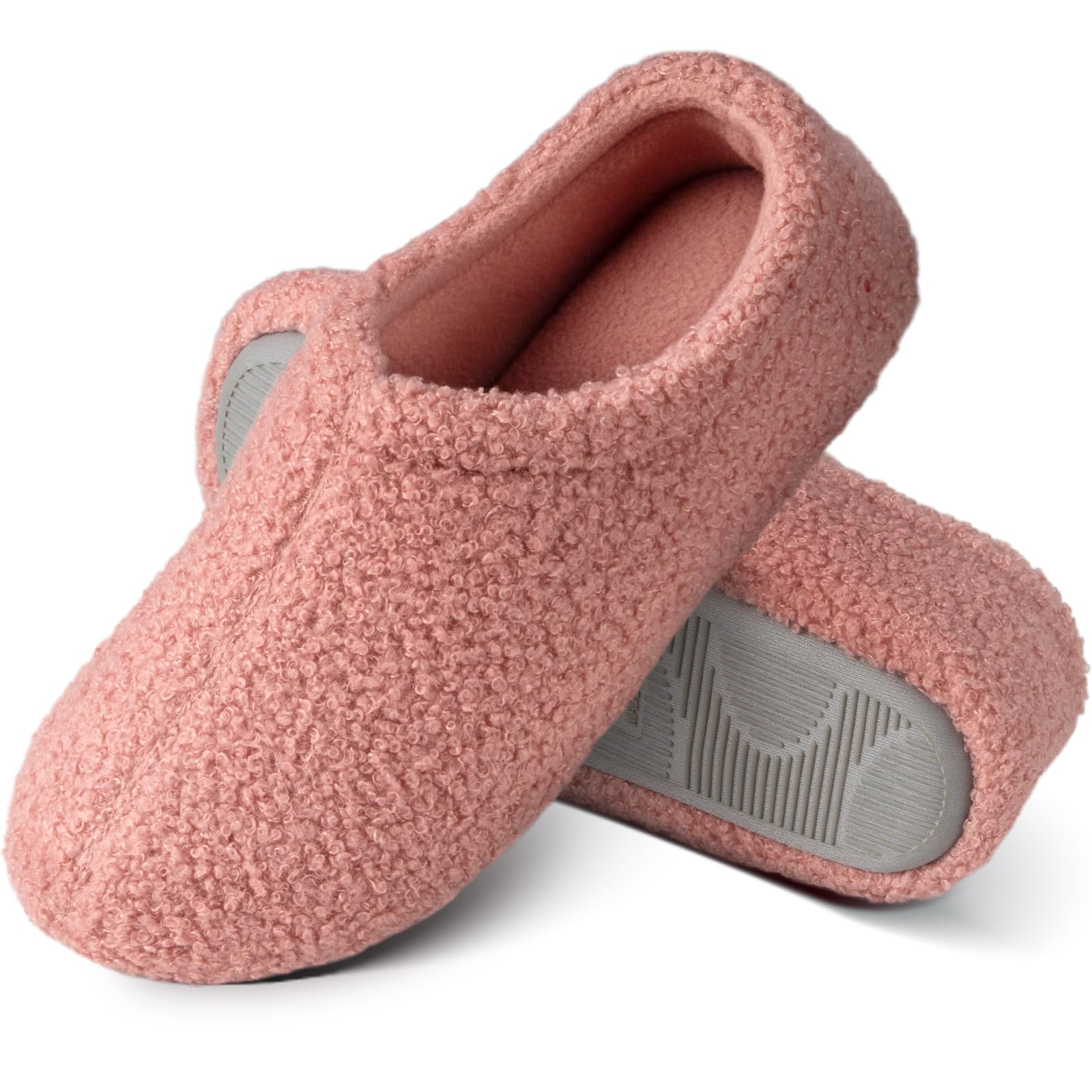 ATHMILEWomen's Men's Fuzzy Memory Foam Slippers House Shoes Indoor and Outdoor