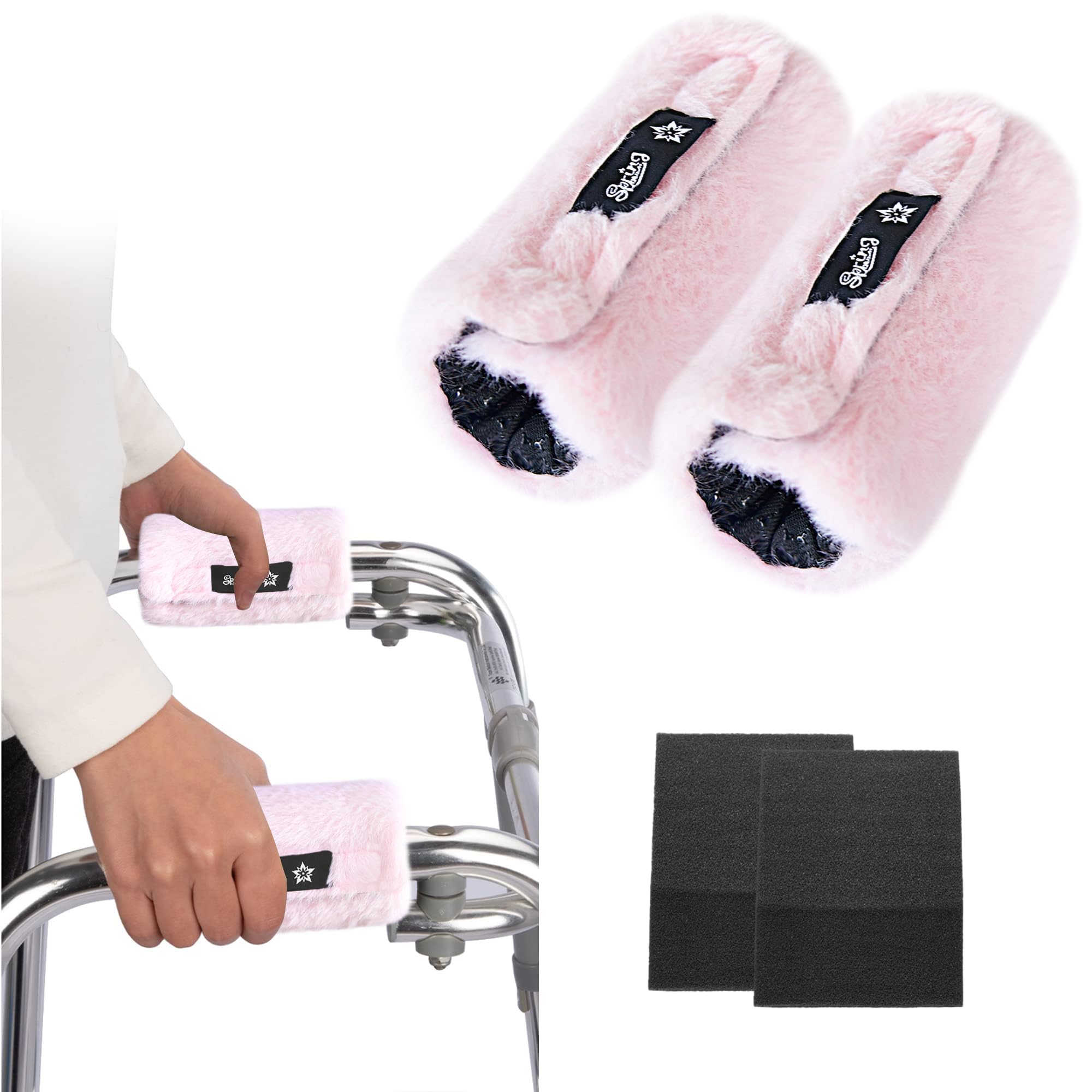 SPRING SEAON Walker Handle Cushions Pads Premium Walker Accessories Fuzzy