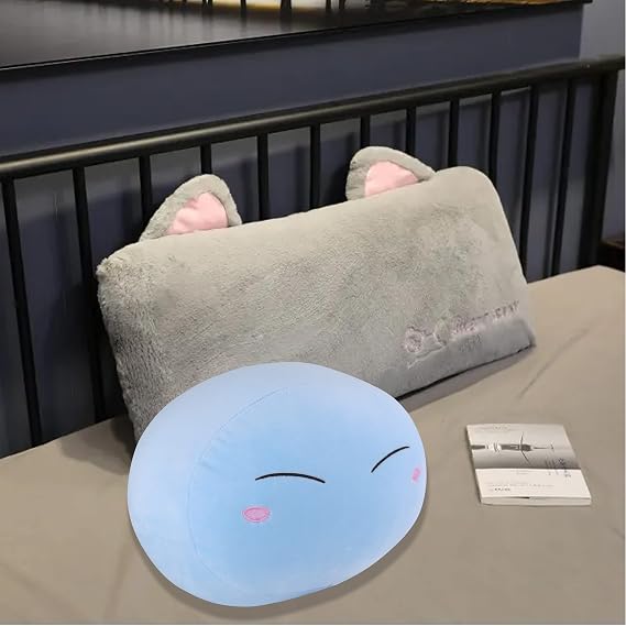 Roffatide 11 inch Soft Anime That Time I Got Reincarnated as a Slime Pillow Rimuru Tempest Plush Stuffed Throw Pillows for Bed Couch Blue