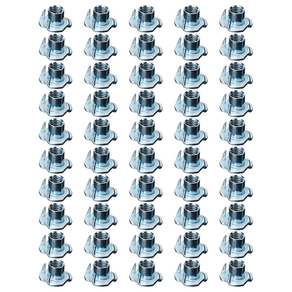 SEIWEI 50pcs T-Nuts M8x11 Zinc-Plated Steel, 0.43
