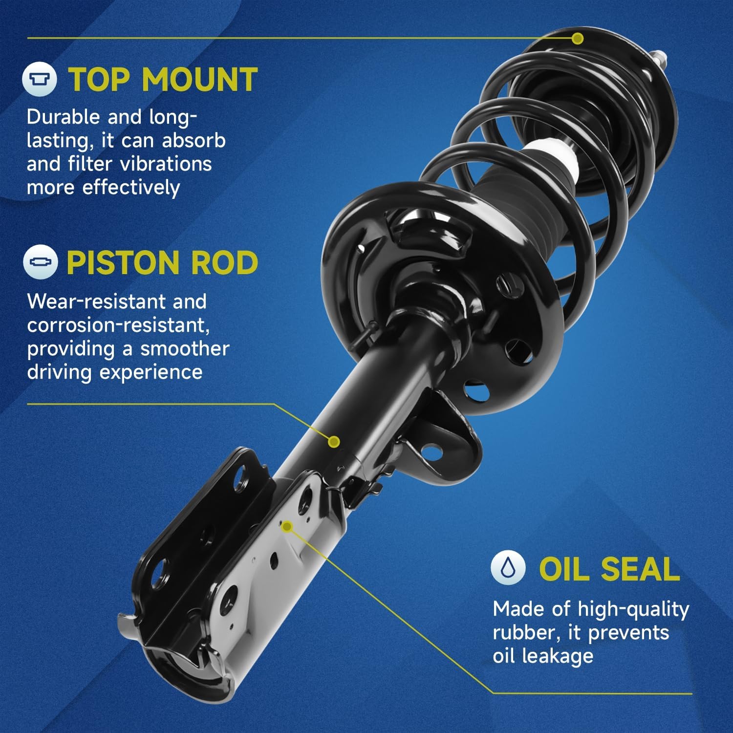 Vextone - Front Struts Shocks Complete Assembly - Fit for 2013 2014 2015 2016 2017 2018 2019 Ford Explorer 3.5L AWD - Quick Install Replace 272729 272730 Ready Strut (Set of 2)