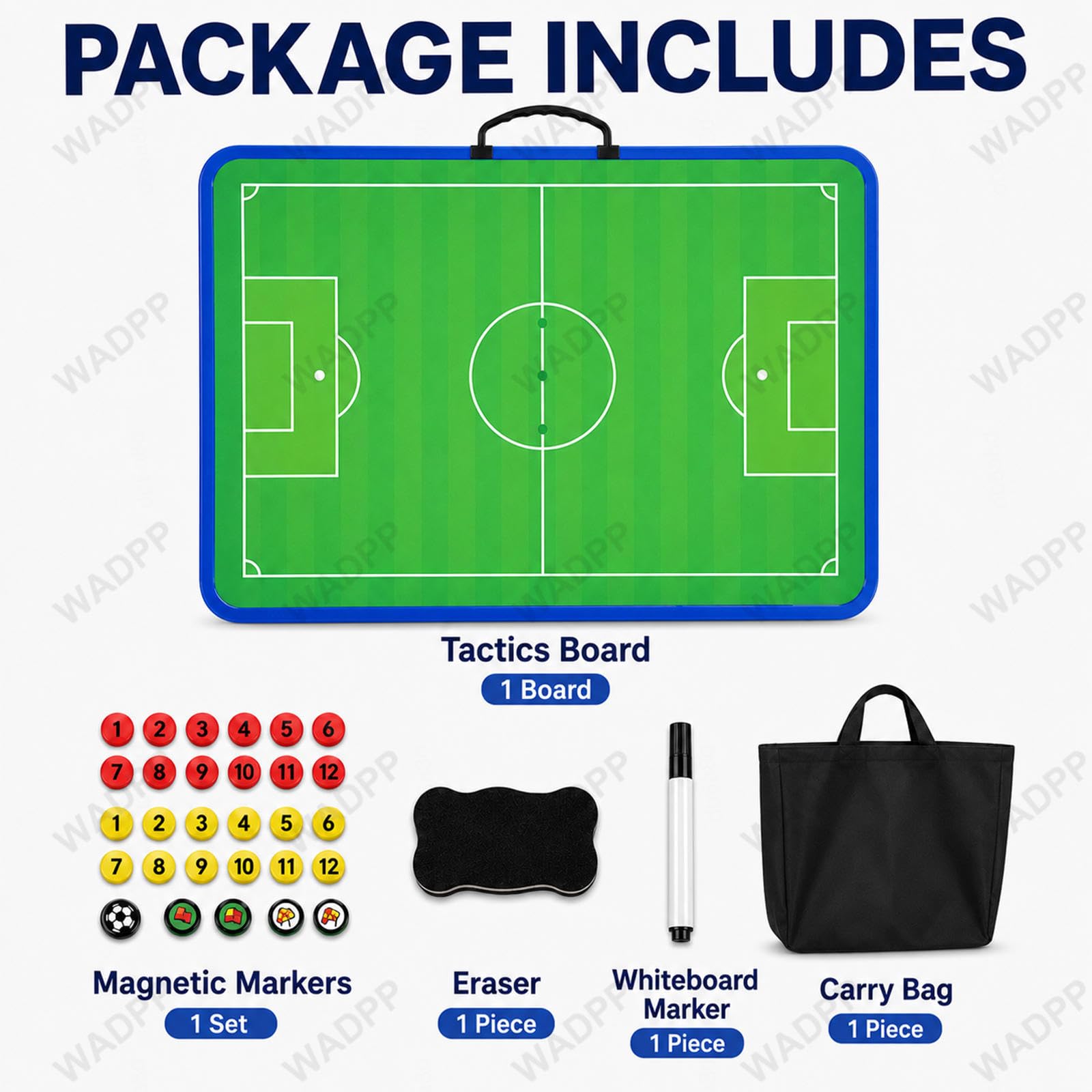 Lavagna tattica calcio magnetica 42 cm, doppia faccia, campo intero e metà