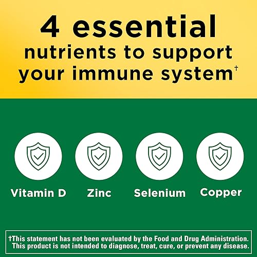 Miniatura 3 de Nature Made Complejo inmune súper vitamina D, vitamina D3, selenio, cobre y suplementos de zinc para apoyo inmunológico, 70 tabletas, suministro