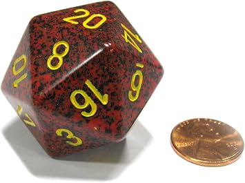 Jumbo d20 Counter - Speckled 34mm Dice: Mercury