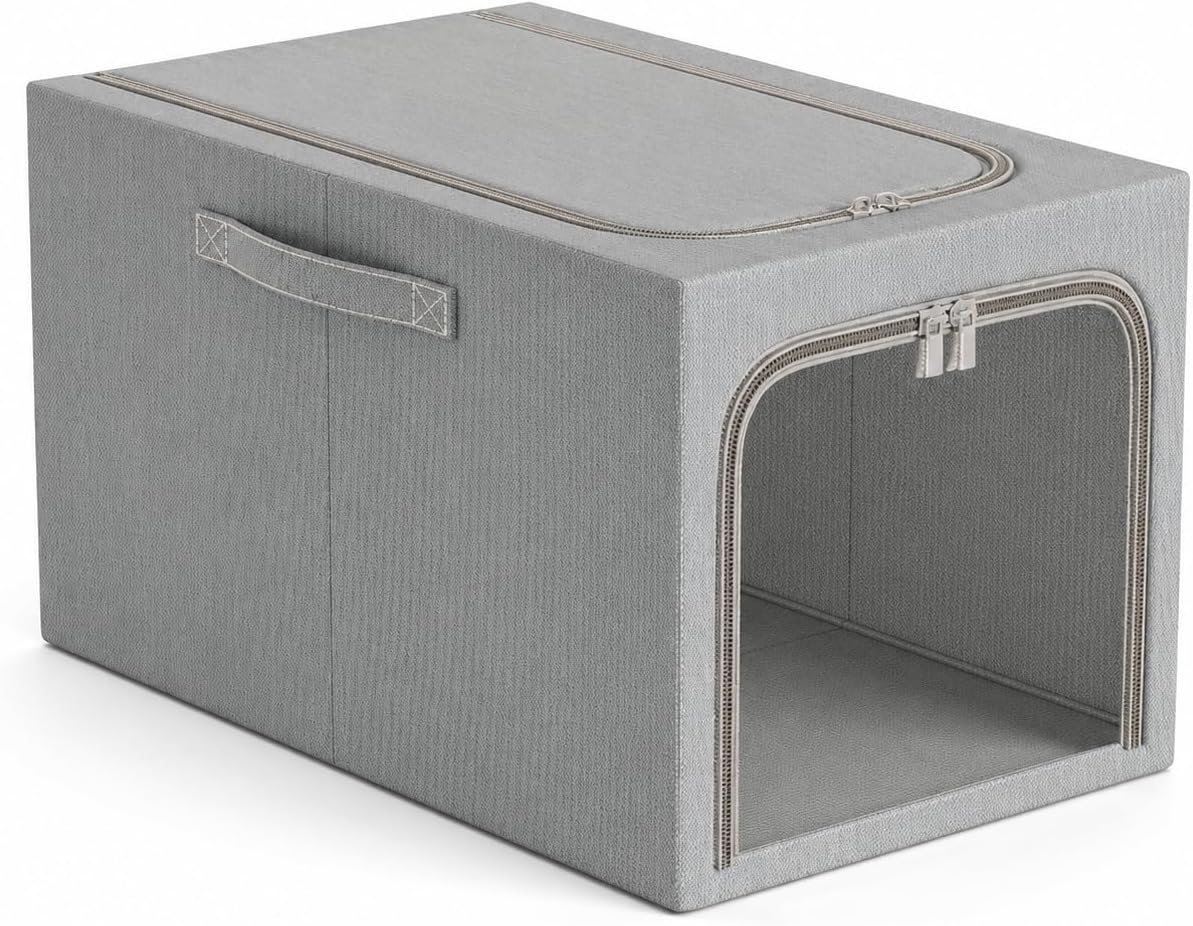 Storage Box, Foldable Stackable, 53x35x30cm (55L)