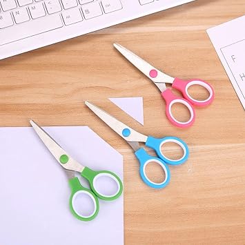 3l   ocuk Sanat ve El  i Makas Seti - Keskin Olmayan G venli U lu Okul  ncesi Makas  - Ka t Kesme  in Ergonomik Renkli Tasar m