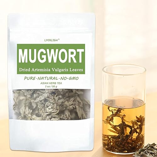 Miniatura 3 de LYCKLIGA - Té de artemisa, hojas de artemisa secas orgánicas a granel), Artemisia Argyi pura, té de hierbas chino tradicional, 2 onzas (1.98 oz)