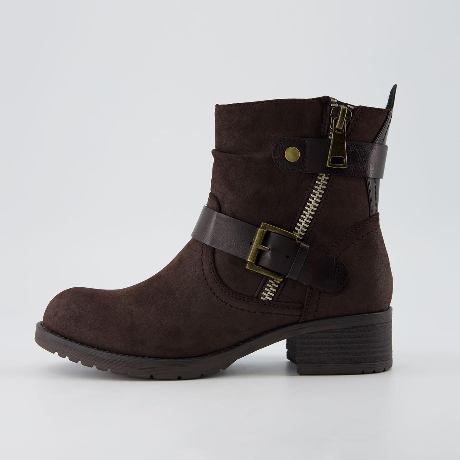 Dunes Max Motorcycle Womens Ankle Boots – Comfortable Booties for Women with Zipper & Buckle, Combat Boots Style, Memory Foam, Wide Width Options - Image 7