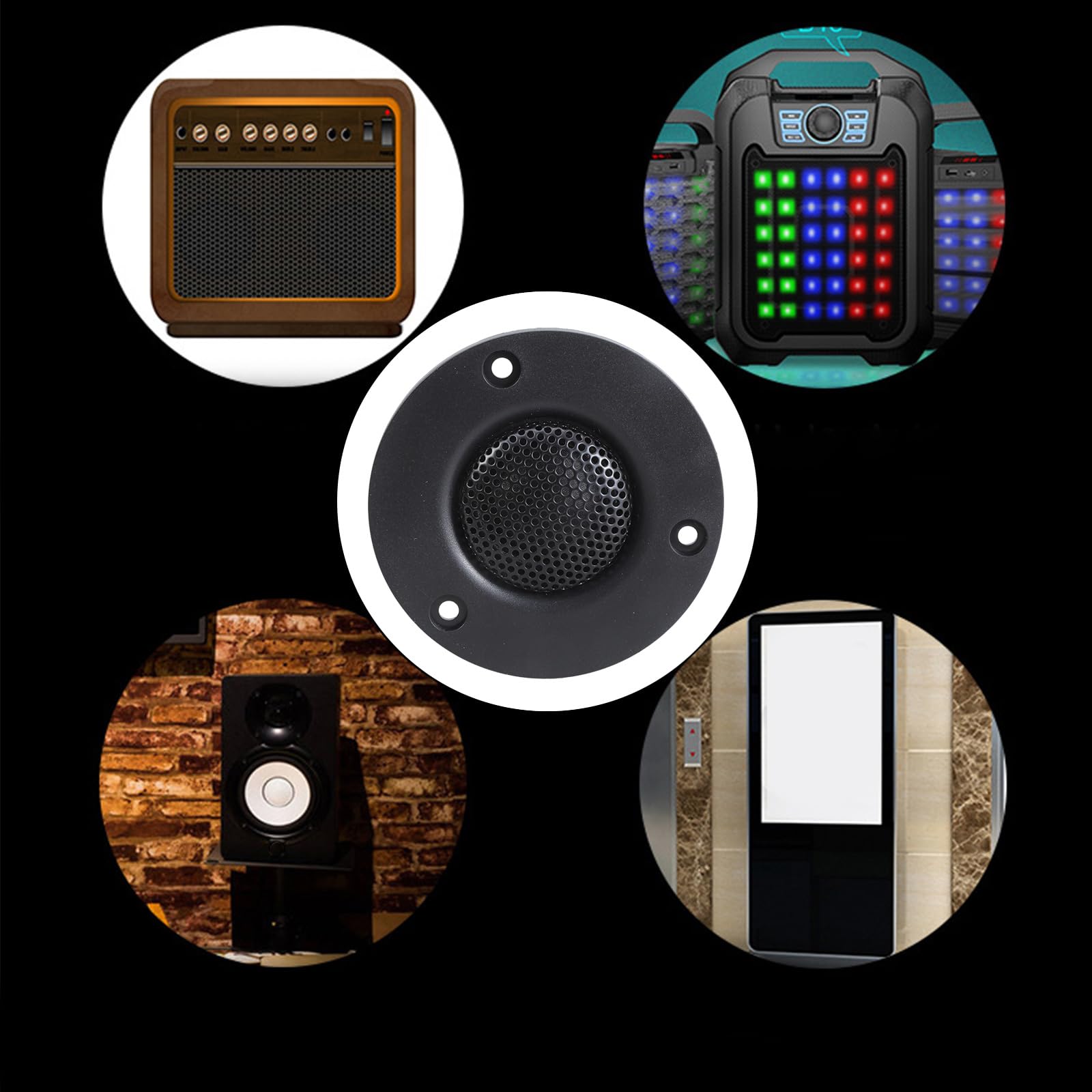 Coppia Tweeter Da 3 Pollici (74 Mm) – Cupola In Seta Da 30W, Magneti In ABS Per Sistemi Audio Auto E Casa