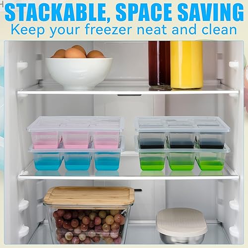 Miniatura 6 de Bandejas para cubitos de hielo, 2 unidades, moldes grandes de silicona para cubitos de hielo con tapa a prueba de fugas, marco de TPE transparente y