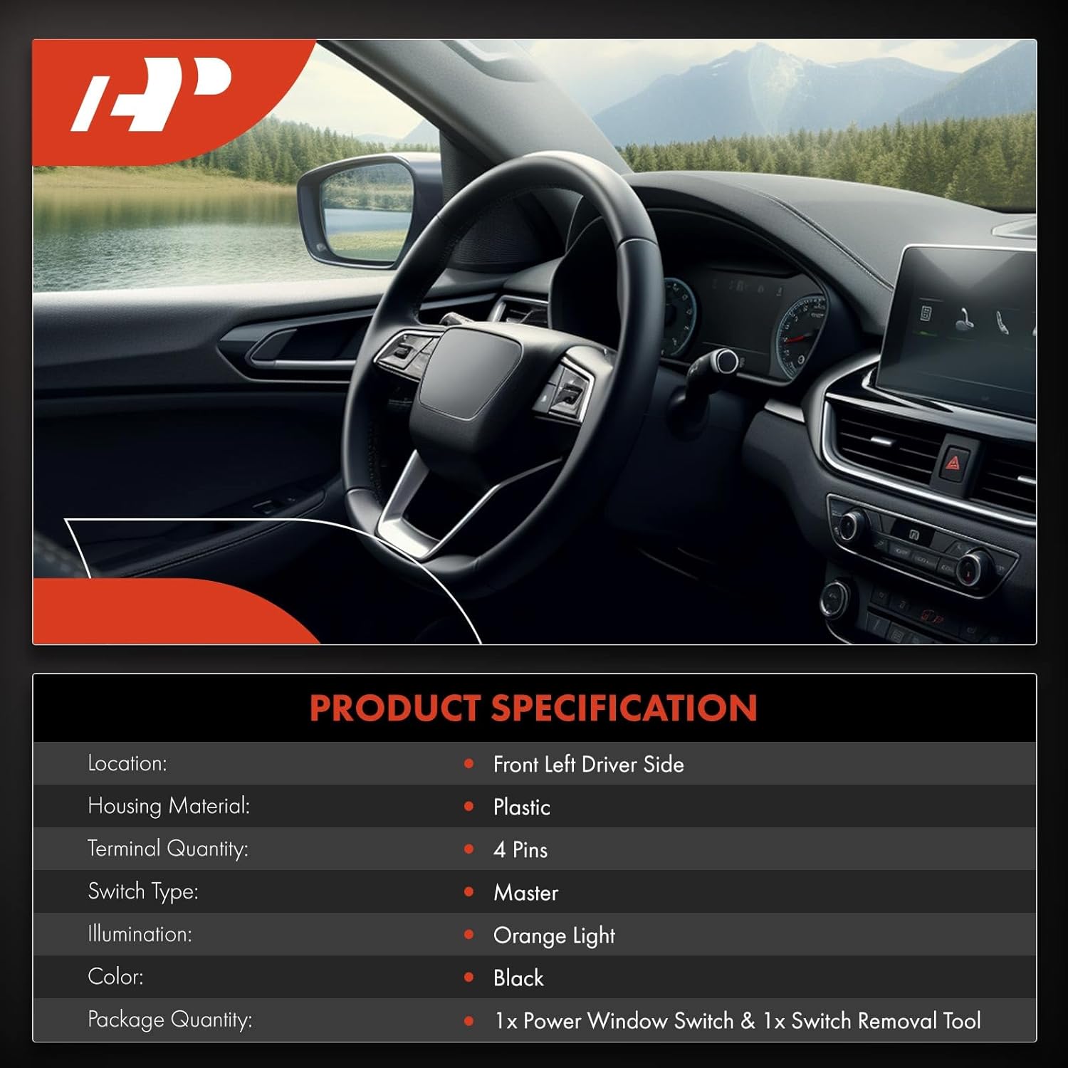 A-Premium Master Power Window Switch Compatible with BMW 528i 2008-2010, 528i xDrive 2009-2010, 528xi 2008, 535i 2008-2010, 535i xDrive 2009-2010, 535xi 2008, 550i 2008-2010, 550i GT 2010