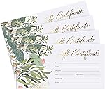 Sweetzer & Orange Blank Gift Certificates for Business with Gold Foil- 25 Gift Certificate Cards with Envelopes for Spa, Salon, Restaurants, Custom Client Vouchers for Birthday, Work Card – 3.75x7.5”
