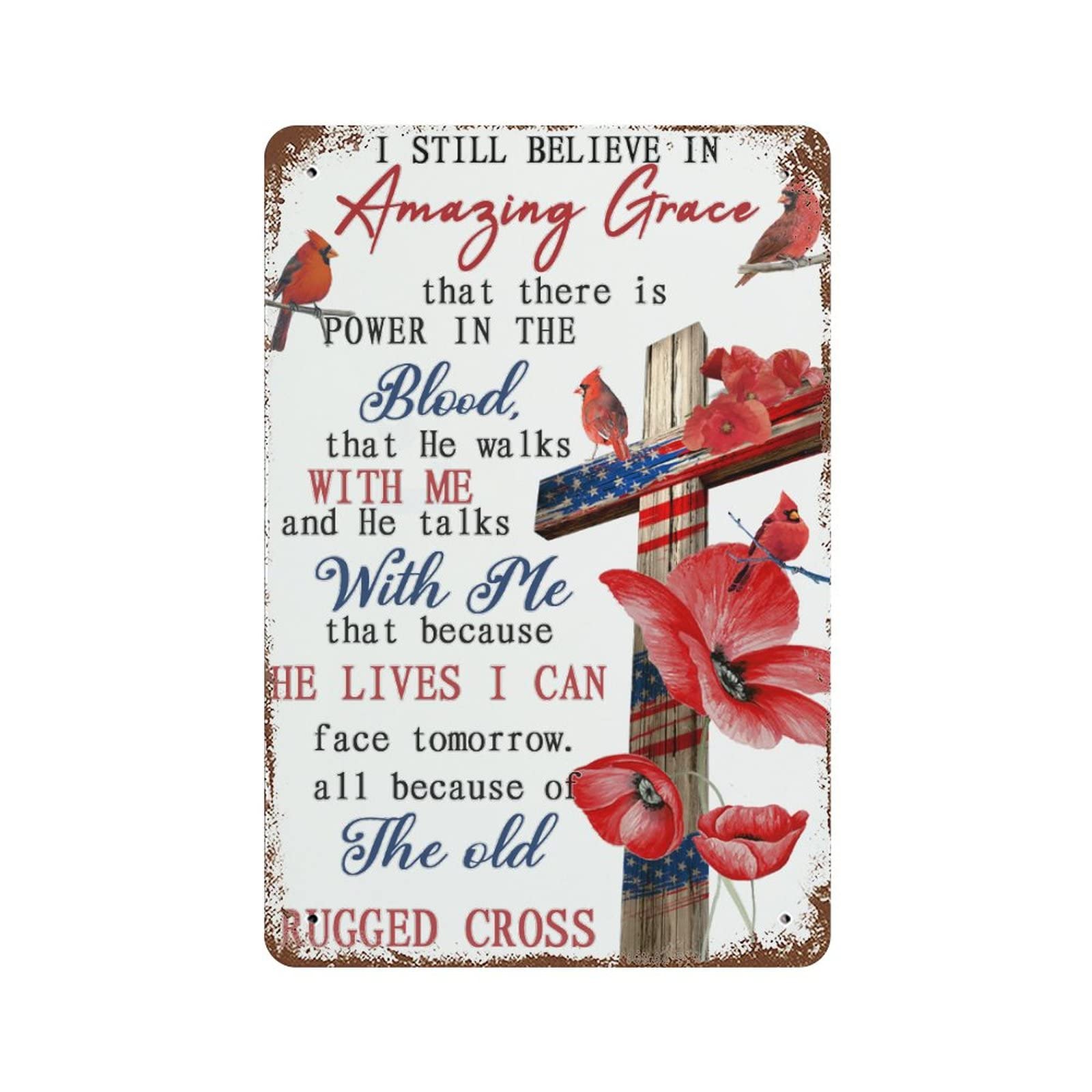 Plaque en métal Amazing Grace, le cadeau spirituel idéal pour Noël et jardin