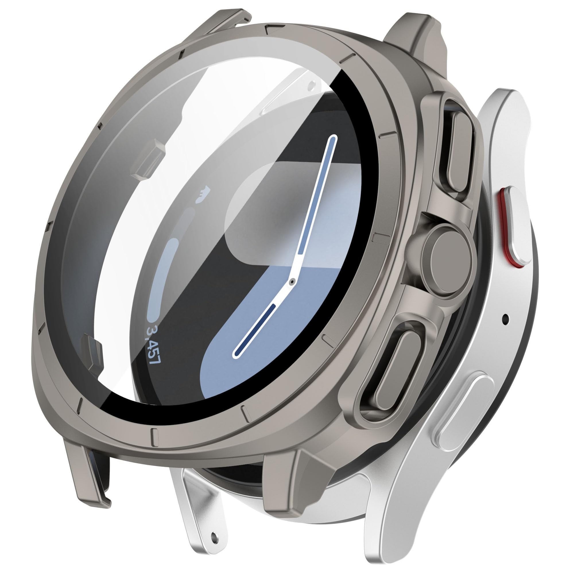 VEMIGON Tough PC Case for Samsung Galaxy Watch 7 44mm, Change to Ultra Cover (Looks Like Galaxy Watch Ultra Appearance), Converter Case with Screen Protector for Galaxy Watch 7 - (44mm Titanium) (B0DFQ8JC1Z) Amazon Price History, Amazon Price Tracker