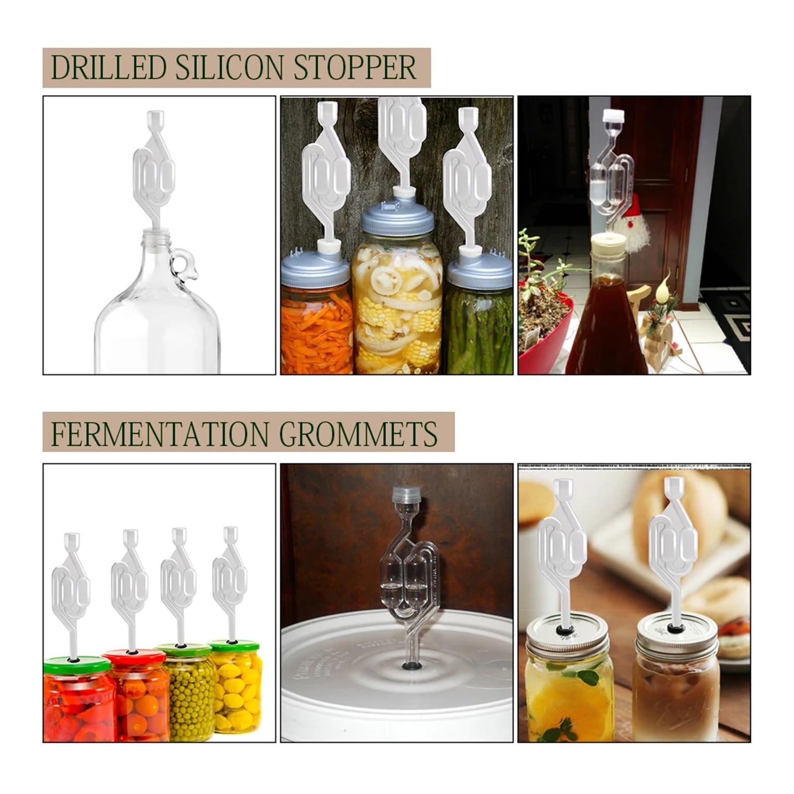 Guarnizione Anti-Perdita for fermentatore con Tappo gorgogliatore, Guarnizione in Silicone for Birra Fatta in casa, Tappo gorgogliatore, Tappo Coperchio fermentatore
