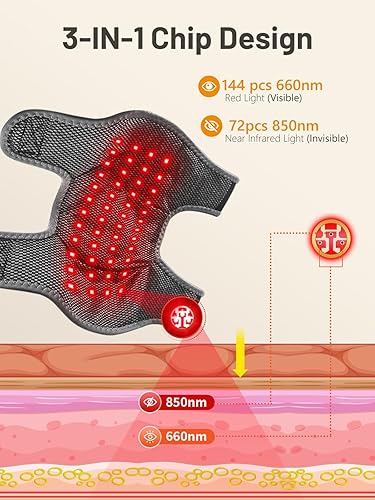 Miniatura 3 de Terapia de luz roja inalámbrica para hombro, dispositivos portátiles de terapia de luz infrarroja cercana para hombros y articulaciones, comodidad