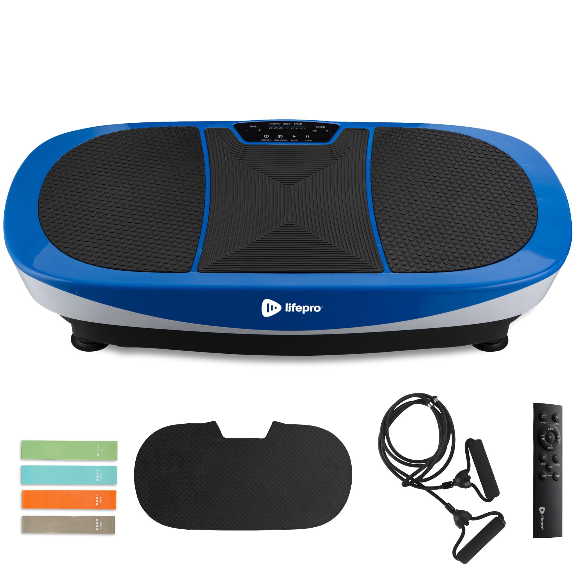 LifePro Vibration Plate Exercise Machine for Weight Loss | Rumblex Max 4D | Exercise Equipment For Home Use for Lymphatic Drainage | Home Workout Fitness Equipment with Exercise Band (Blue)