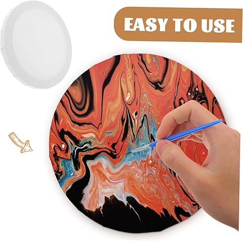 Miniatura 8 de Lienzo en blanco Pintura blanca Panel de lienzo Marco de pintura Círculo Lienzo Arte Marcos de pintura multiuso Tablero de artista Marco de pintura