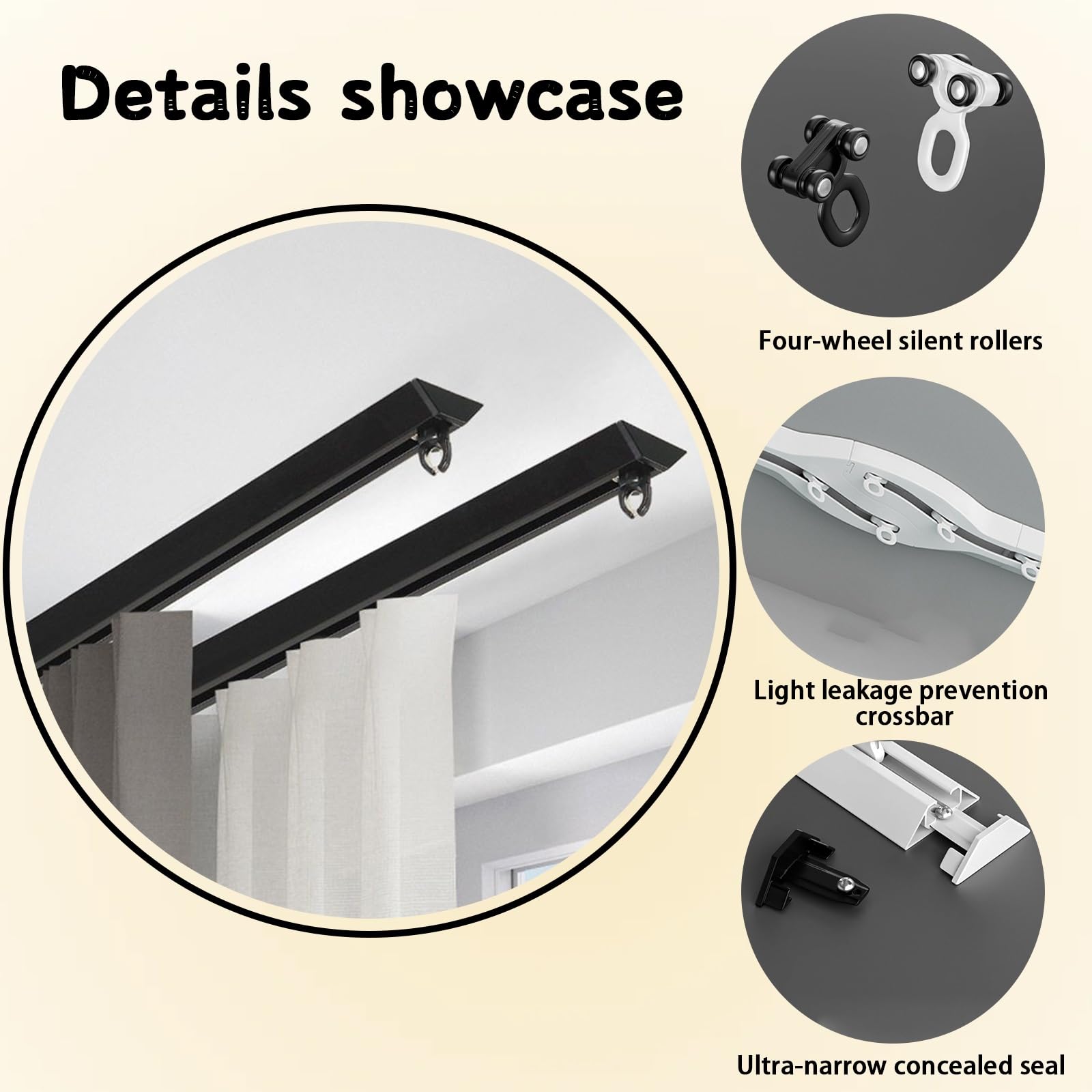 Asta bianca senza trapano, 100-400 cm, regolabile, in alluminio, montaggio a soffitto per divisori, bagno, spogliatoio (bianco, 400 cm)