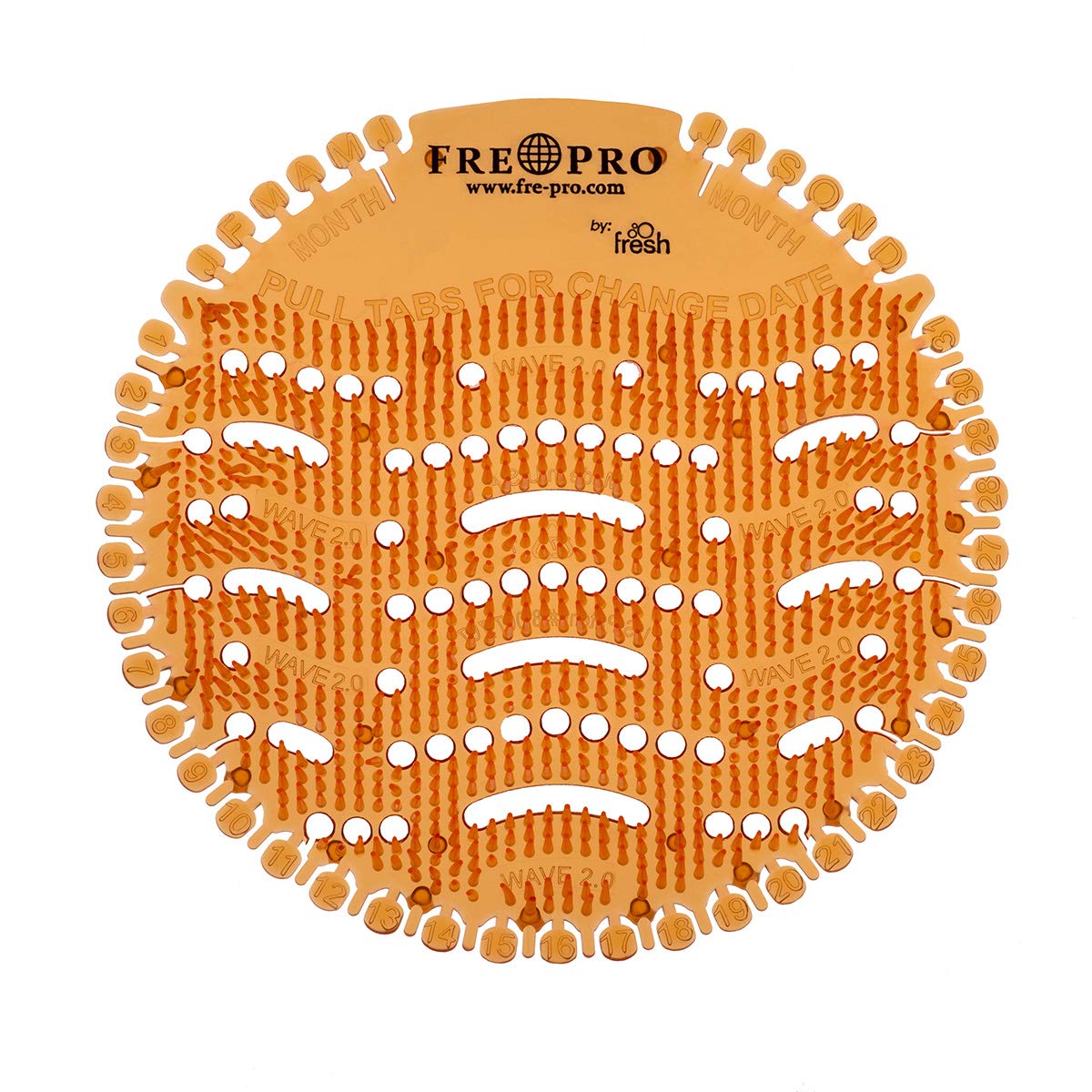 2x Urinalsieb Geruchsneutralisator WAVE 2.0 | 2 Stücke Mango (orange)| Wohlriechend Fresh Siebe | Spritzschutz | Verringerung der Schmutzablagerung | 100% recyclebar