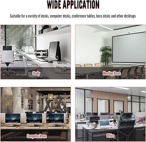 Miniatura 6 de MroMax Ojales de escritorio de plástico de 2.36 pulgadas (2.362 in), cubierta para cables de escritorio, organizador de cables para el hogar,