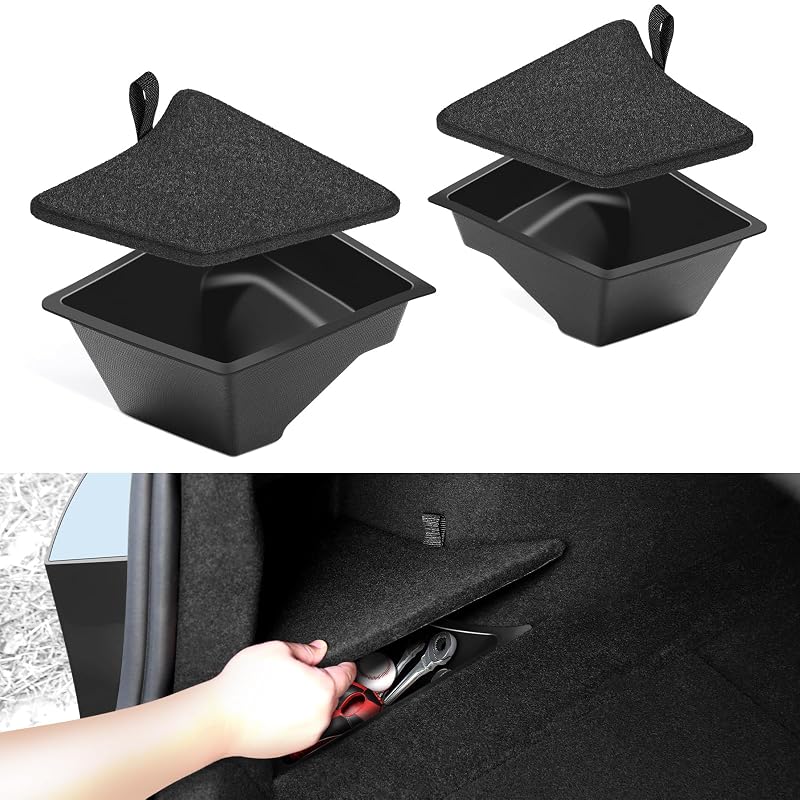 Organizador para Porta-Malas VIHIMAI para Tesla Model 3 Highland 2024–2026 com Tampa Flocada, Conjunto com 2 peças