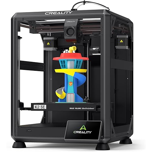Creality K2 SE 3D Printer, Support Multicolor Printing Needs CFS, 500mm/s High-Speed Printing, Auto Leveling, Vibration Control, Compact Desktop Upgrate 3D Printer, Print Size 220x215x245mm