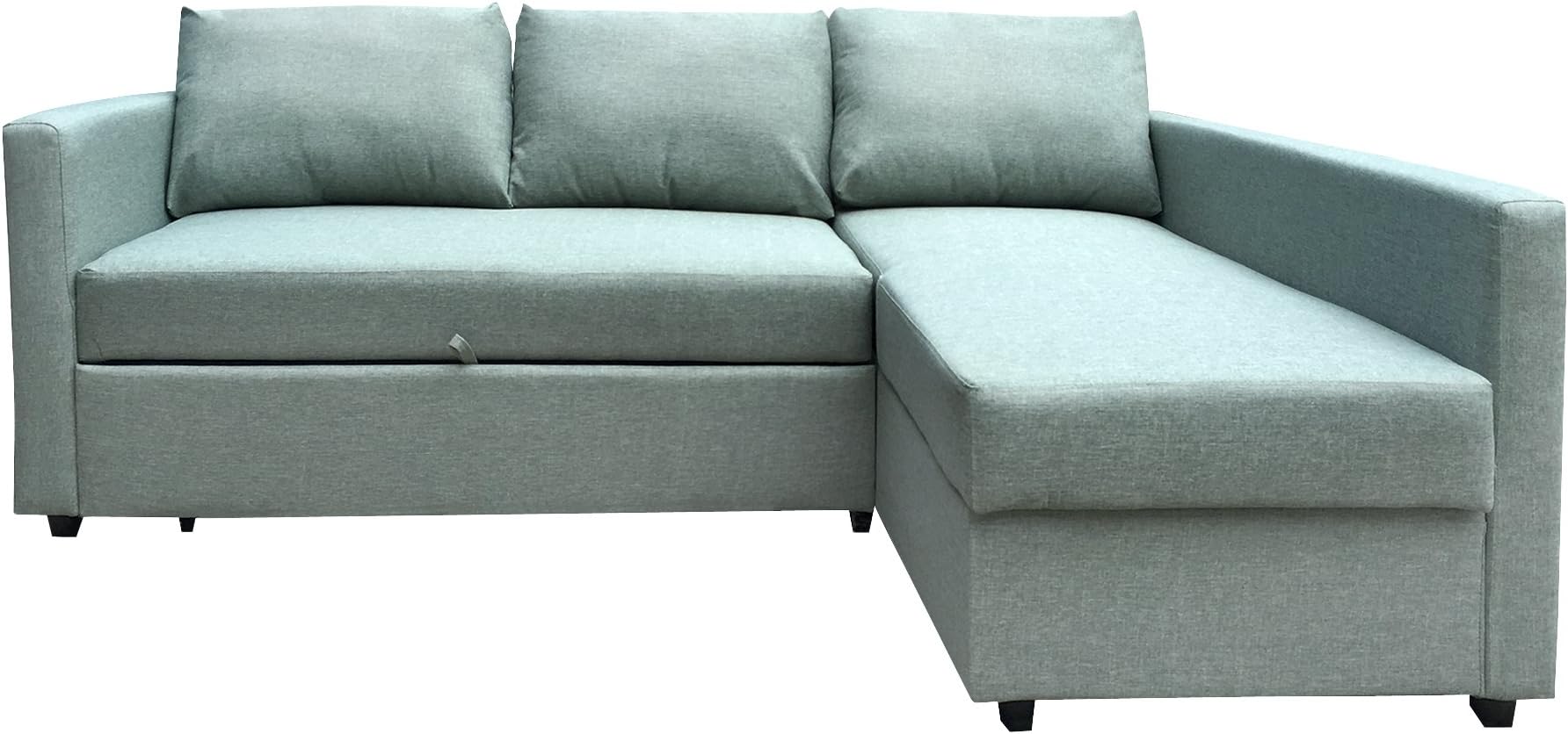 Furniture 247 Upholstered L-Shaped Corner Sofa with Right Side Chaise, 140 x 204 x 78cm, Turquoise