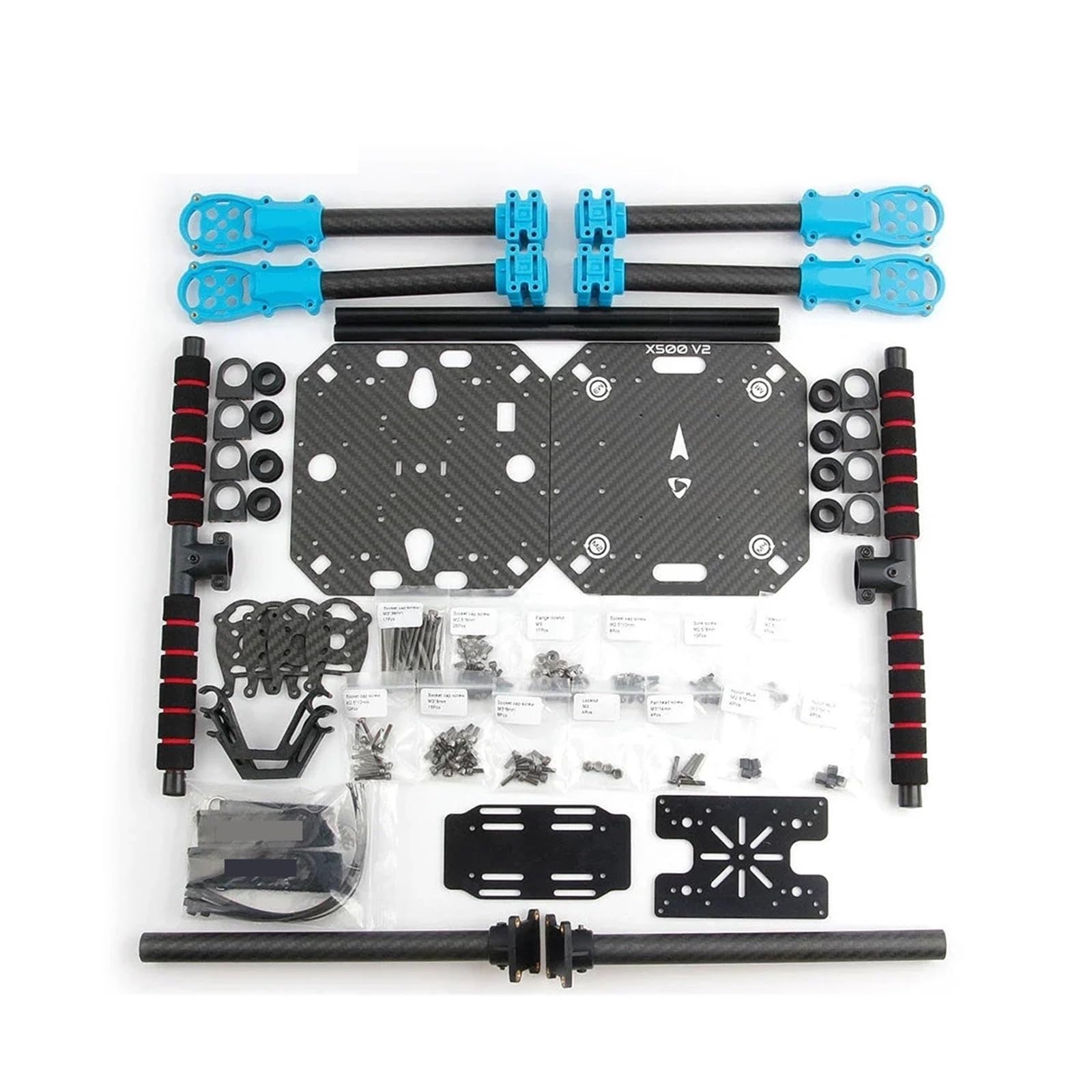 Kit de marco, compatible con HolyBro, X500 V2 500mm ARF | Cuerpo de fibra de carbono 144x144mm, 2mm, tren de aterrizaje 215mm, 610g(X500 V2 Frame Kit)