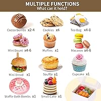 Vista 3 de Moretoes 120 cajas blancas para panadería, cajas de galletas de 4 x 4 x 2.5 pulgadas con ventana para pasteles pequeños, golosinas, donas, dulces