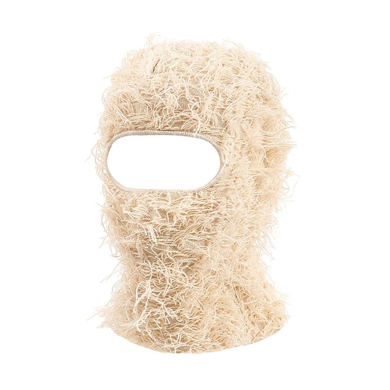 Cagoule Masque De Ski 2Pcs Ski Mask Face Scarf Warm Windproof Breathable Soft Winter Running Hiking Skiing Snowboarding Sports Accessories pour Le Ski(Beige)