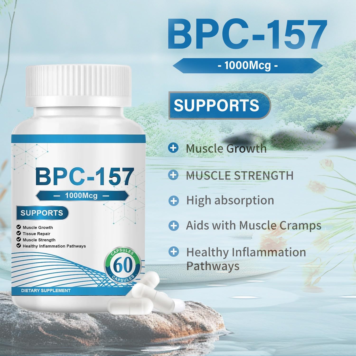 New Bpc 157 Peptide Capsule 1000mcg, New Body Protective Compound 157,  Non-GMO,Gluten Free Supplement for Workout Recovery(60 Capsules) :  Amazon.ca: Health & Personal Care