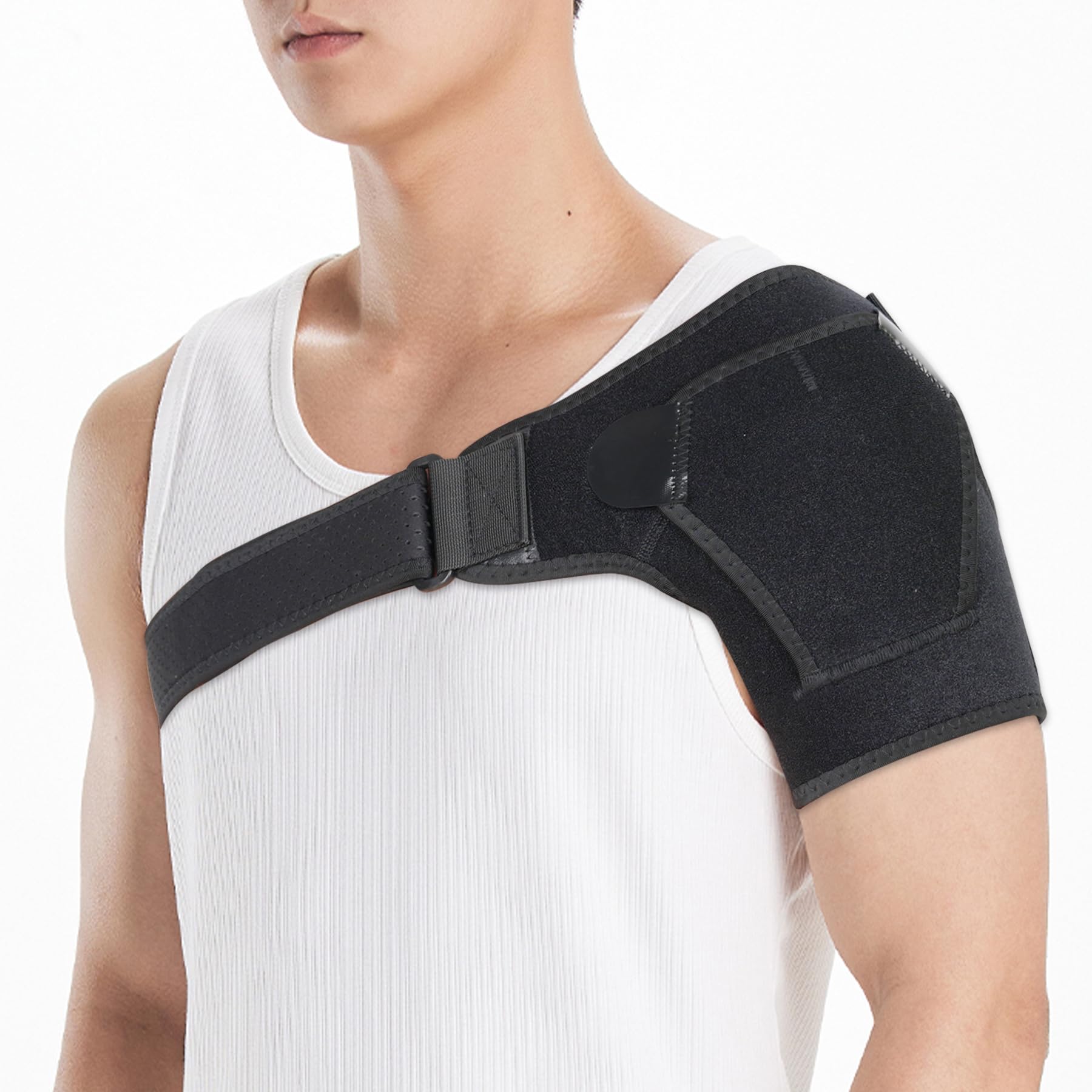 Ajoysoul Shoulder Brace for Women and Men, Recovery Compression Shoulder joint Support for AC Joint Pain, Arm Stability, Torn Rotator Cuff, Injuries - Black