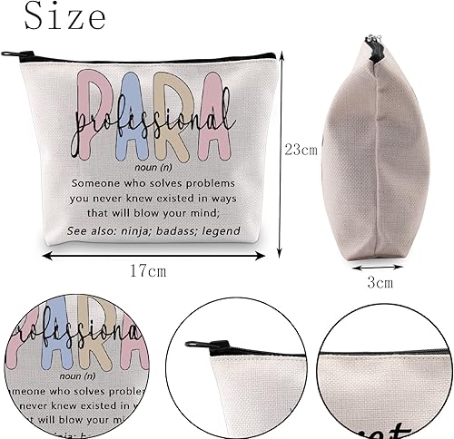 Miniatura 2 de POFULL Regalo paraprofesional para maestro Regalo Paraprofessional Apreciación Bolsa de cosméticos, Bolsa de cosméticos paraprofessional