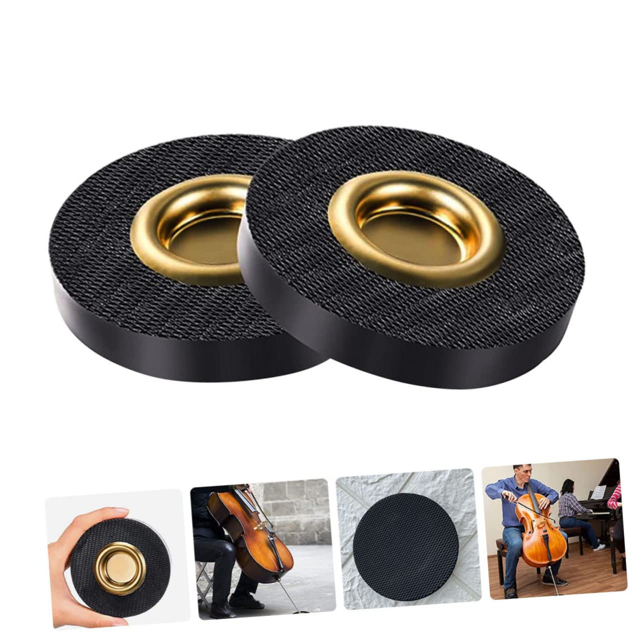 BESPORTBLE 2pcs Non Slip Cello Mats Durable Endpin Protectors for String Instruments Portable Cello Rests for Home Studio Use for Professional Amateur Cellists