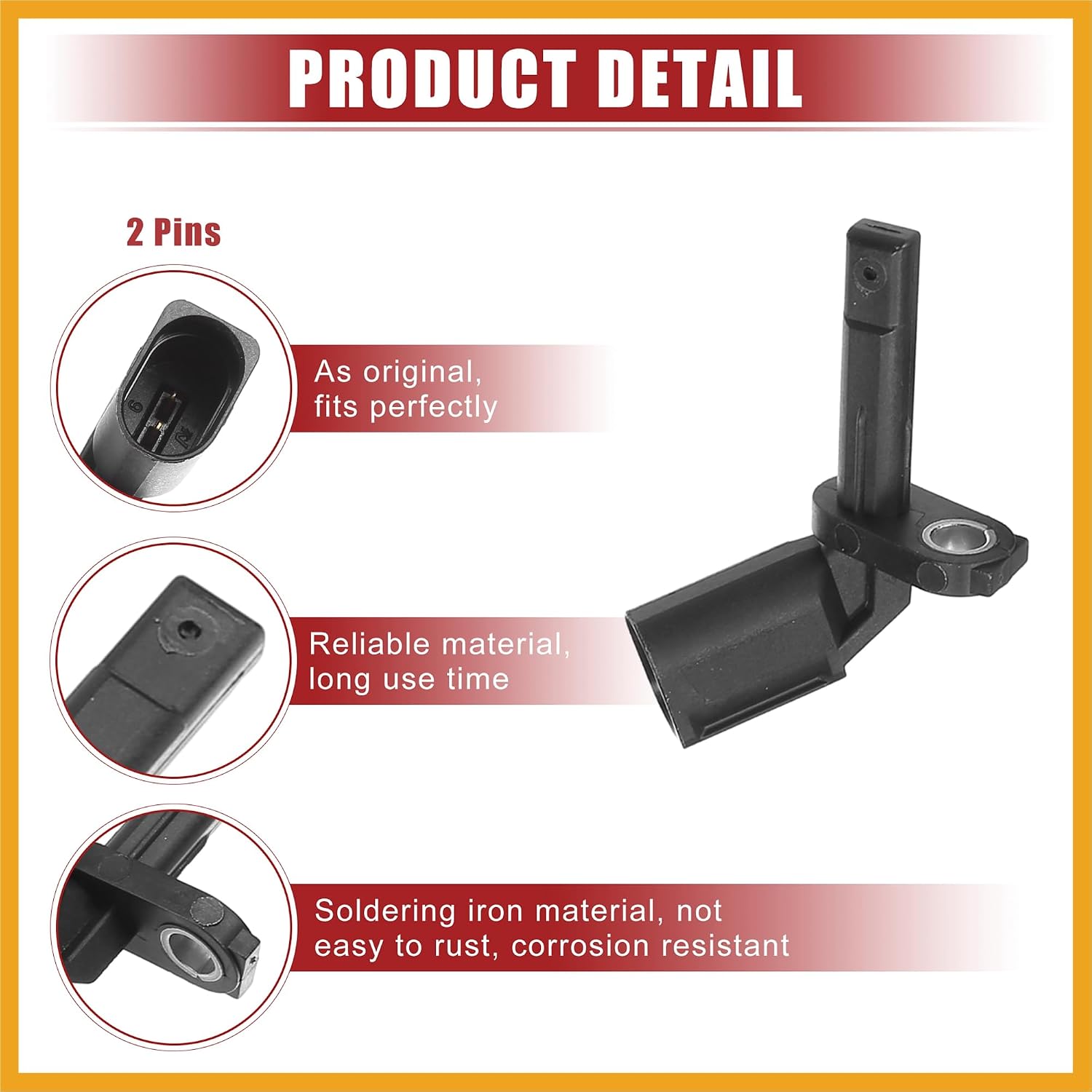 Car Front Rear Left Right ABS Wheel Speed Sensor Fit for Porsche Macan 2015-2018 No.95B927803B/95B927804B - Pack of 4 Replacement