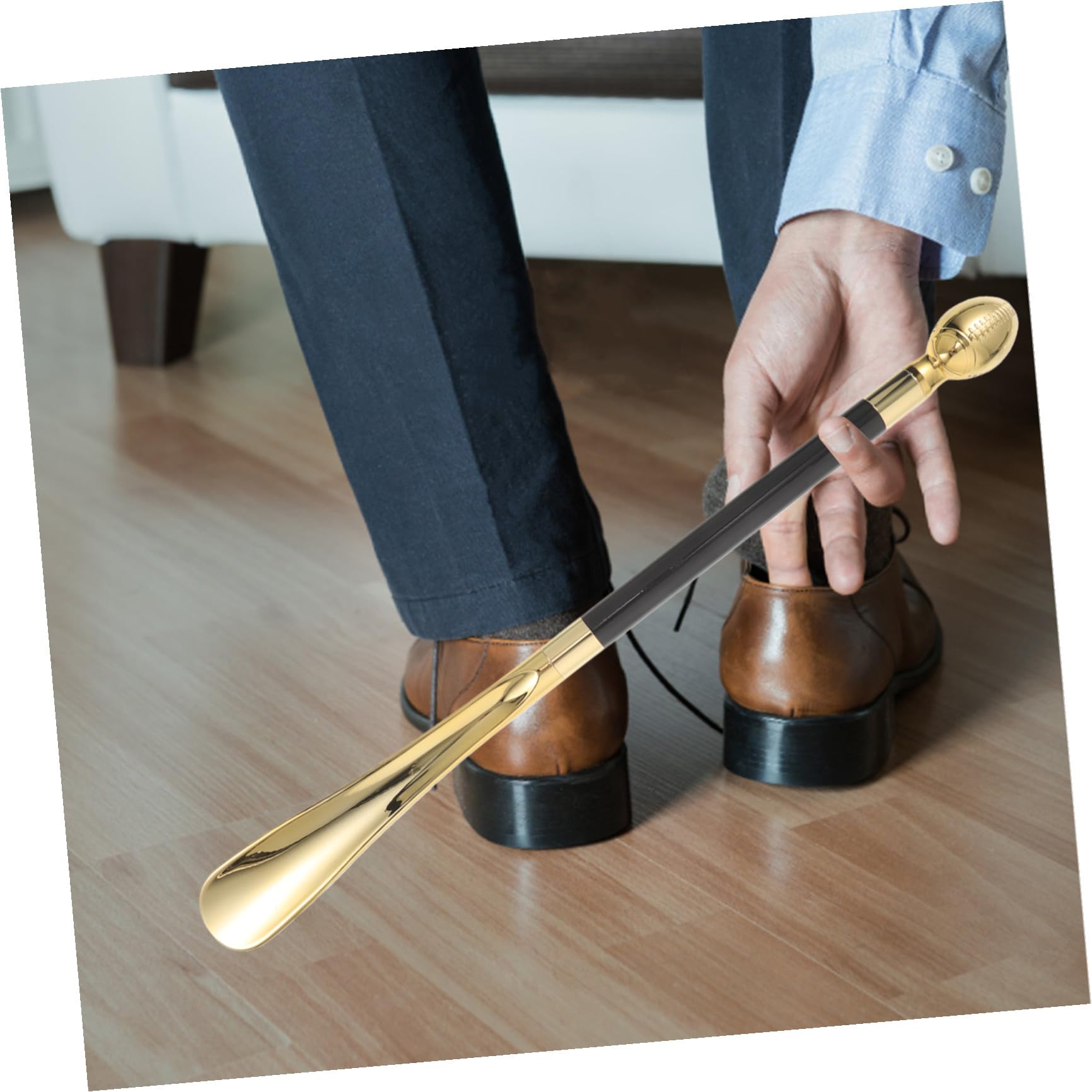 Beaupretty Calzador de Fútbol Americano de Mango Calzador de Plástico Compacto para Viajes Ayuda para Vestirse de Zapatos Hoteles Hogares y Embarazos