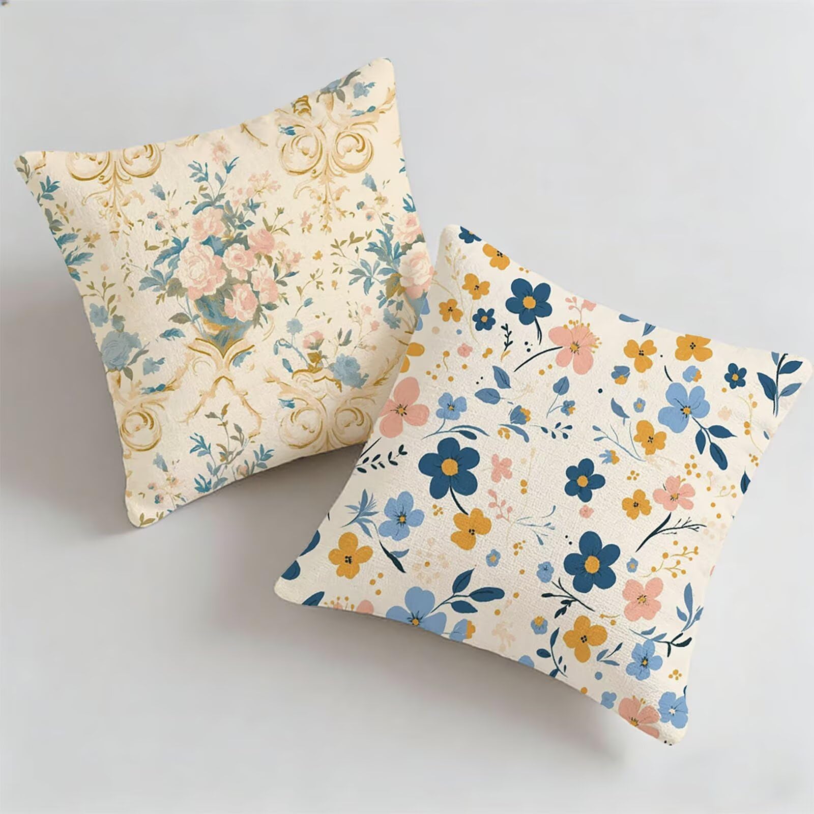 Housse de coussin extérieur imperméable beige 45x45 cm pour canapé de jardin lot de 2
