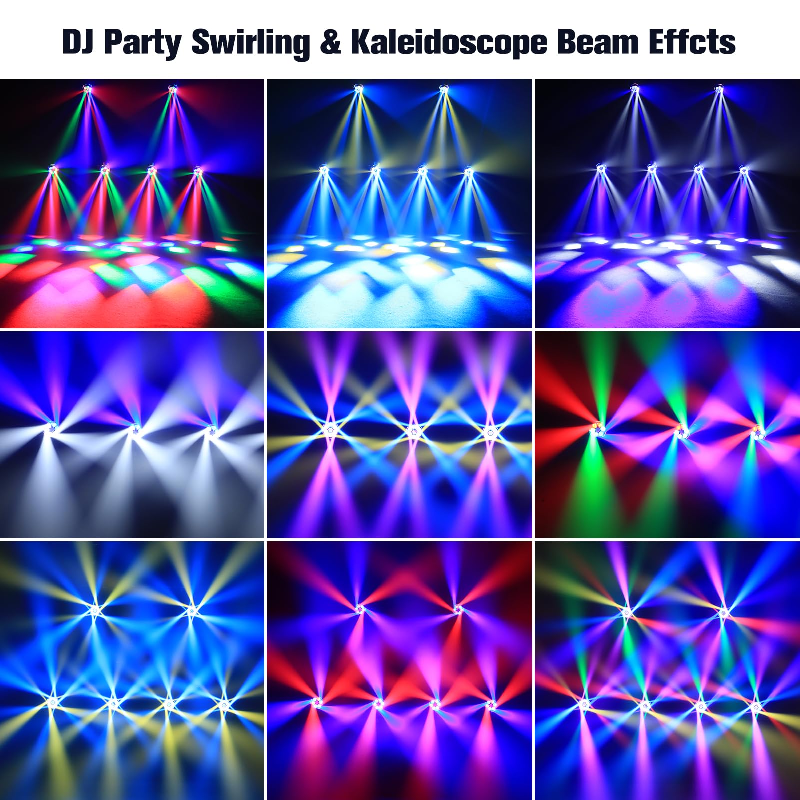 300W Testa Mobile Luce di Festa RGBW LED, Wash Palcoscenico Lampada a Spot Beam Zoom Luce spettacolo DMX512 Strobo Z-asse 360° Rotazione infinita per Discoteca DJ Natale Matrimonio