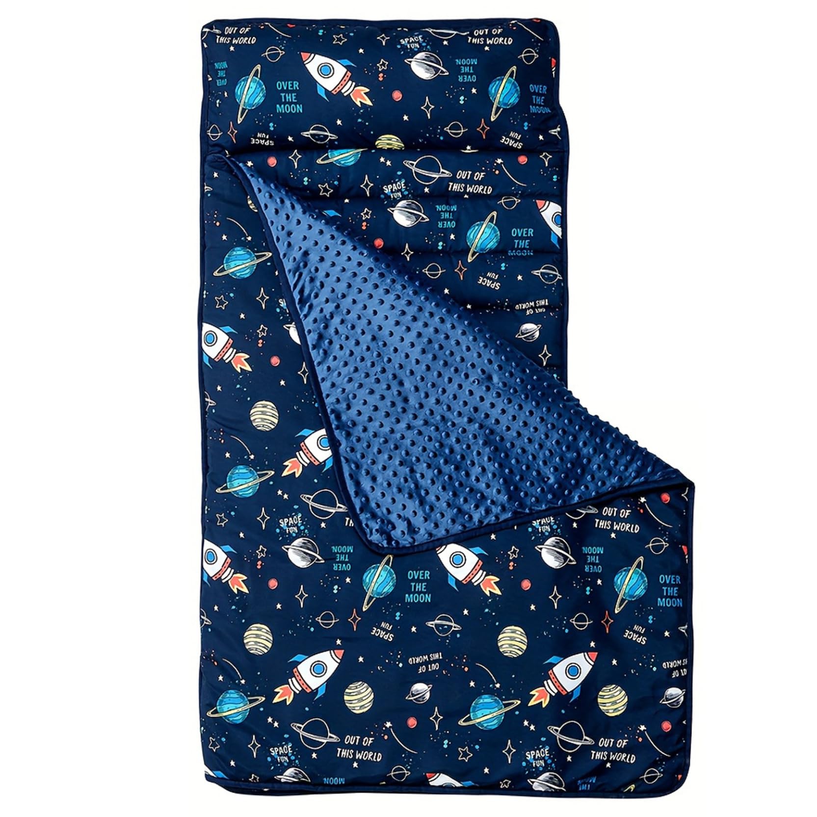 Toddler Nap Mat with Pillow, 42x21 Inch Portable Anti-Kick Toddler Sleep Mat with Name Pocket Cute Comfort for Home, Preschool, Daycare, Travel