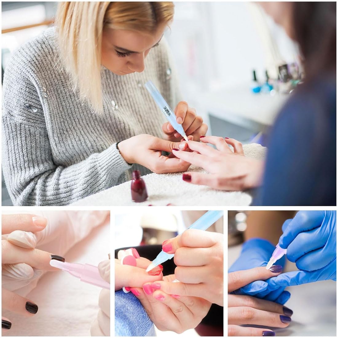 Bolígrafos correctores de Esmalte de uñas Azul Rosa Morado