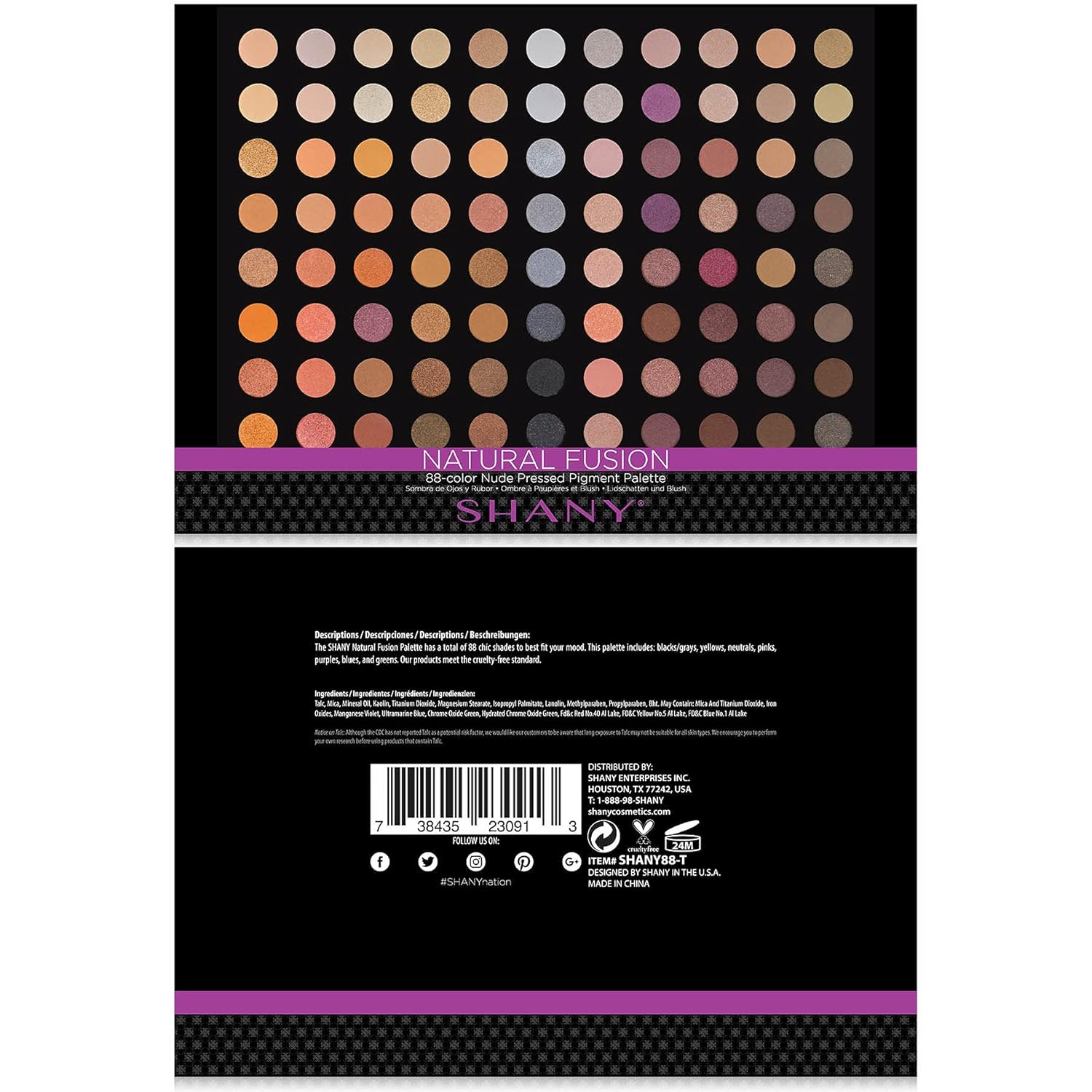 SHANY Natural Fusion Eyeshadow Makeup Palette - 88 Color Highly Pigmented Blendable Natural Color Matte Eye shadow Palette - Nude - Image 3