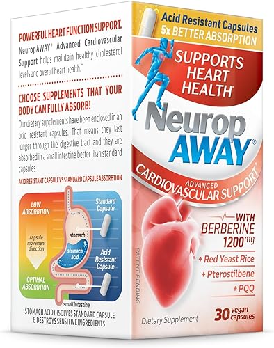 Miniatura 2 de NeuropAWAY Apoyo cardiovascular 30ct 1200mg Berberina PQQ levadura roja arroz pterostilbeno
